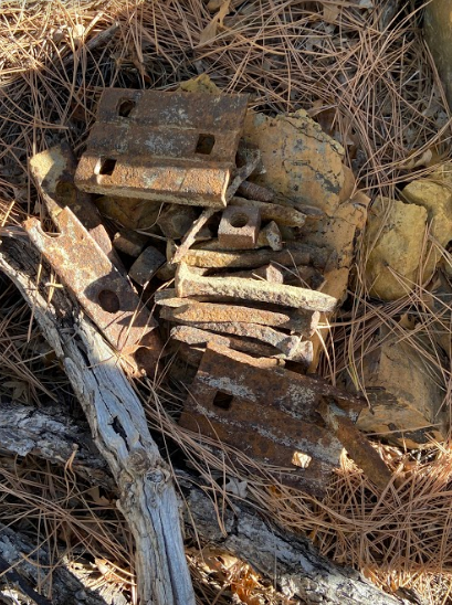 Image of old train parts.